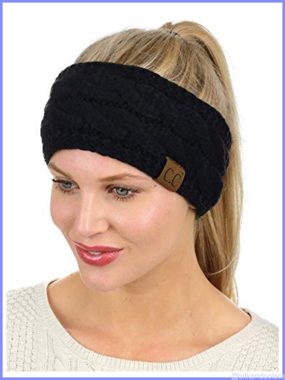 Cable Knit Fuzzy Lined Ear Warmer Headband 100% Acrylic One Size